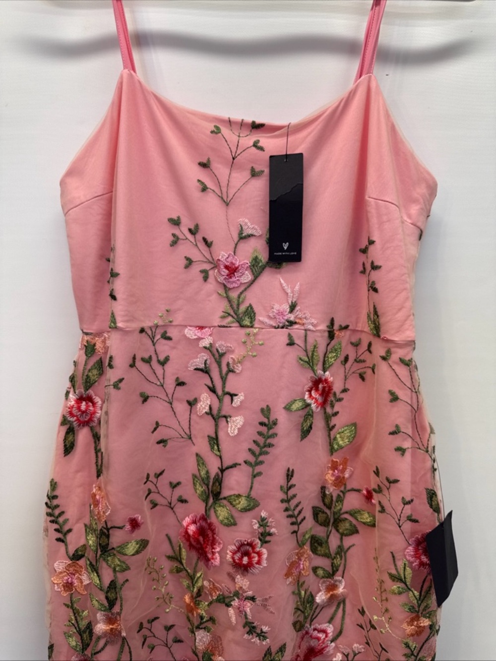 NWT Lulus Sz L Blooming For Love Pink Floral Embroidered Midi Dress Party Prom - Picture 5 of 15